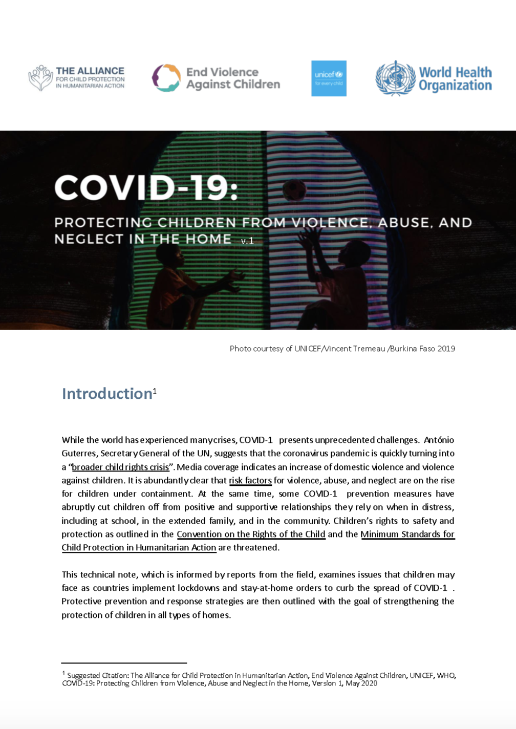 Covid 19 Proteger Les Enfants De La Violence De La Maltraitance Et De La Negligence A La Maison The Alliance For Child Protection In Humanitarian Action