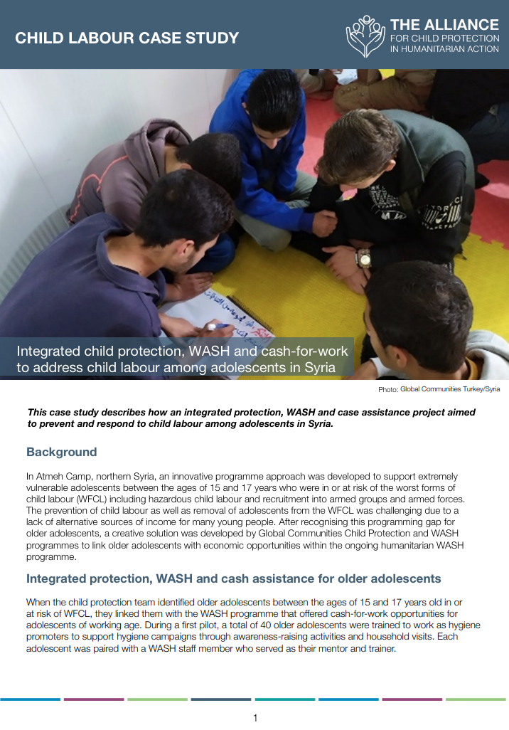 Child Labour Case Study | Integrated Child Protection, WASH and Cash ...