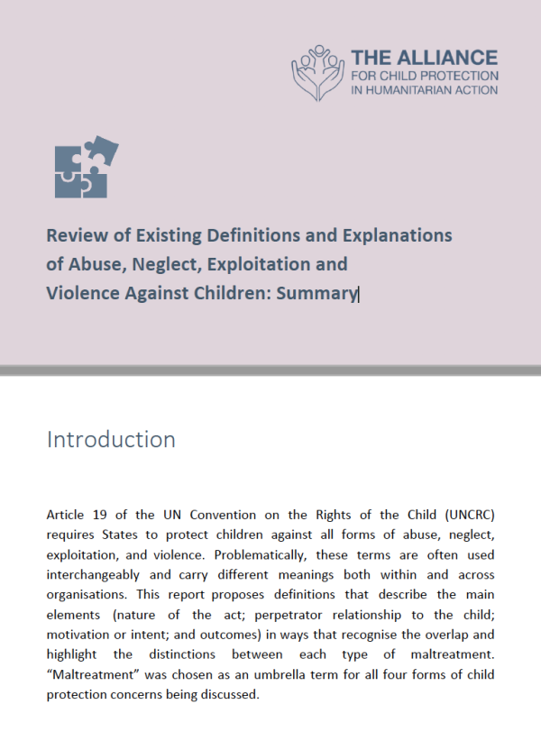 Summary: Review Of Existing Definitions And Explanations Of Abuse ...